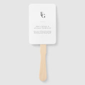 Minimalist Monogram Wedding Ceremony Fan Program ハンドファン (正面)