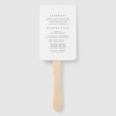 Minimalist Monogram Wedding Ceremony Fan Program ハンドファン (裏面)