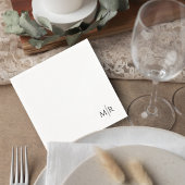 Minimalist Monogram Wedding Cocktail Napkin スタンダードカクテルナプキン
