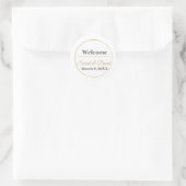 Minimalist Monogram Wedding Envelope Seal Sticker ラウンドシール (バッグ)