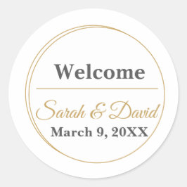 Minimalist Monogram Wedding Envelope Seal Sticker ラウンドシール