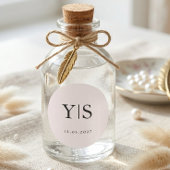 Minimalist Monogram Wedding Personalized Initials  ラウンドシール