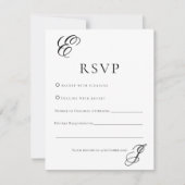 Minimalist Monogram Wedding RSVP Card  (正面)