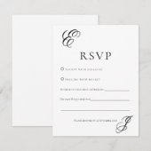 Minimalist Monogram Wedding RSVP Card  (正面/裏面)
