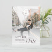 Minimalist Monogram Wedding Save the Date Card セーブザデート (スタンド正面)