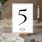 Minimalist Monogram Wedding Table Number Card テーブルナンバー