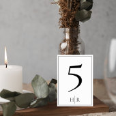 Minimalist Monogram Wedding Table Number Card テーブルナンバー
