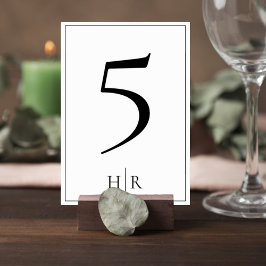 Minimalist Monogram Wedding Table Number Card テーブルナンバー