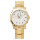 Minimalist Monogrammed Couple Elegant Anniversary  腕時計 (正面)