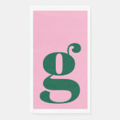 Minimalist Monogrammed Initial Bold Pink Green (正面)