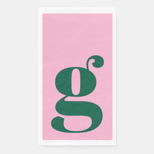 Minimalist Monogrammed Initial Bold Pink Green (正面)
