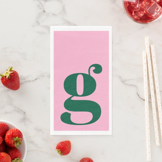 Minimalist Monogrammed Initial Bold Pink Green (インサイチュ)