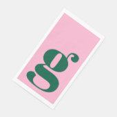 Minimalist Monogrammed Initial Bold Pink Green (コーナー)