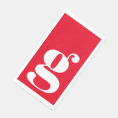 Minimalist Monogrammed Initial Bold Red (コーナー)