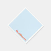 Minimalist Monogrammed Name Retro Simple Soft Blue スタンダードカクテルナプキン (角)