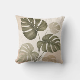 Minimalist Monstera Leaf Cushion クッション