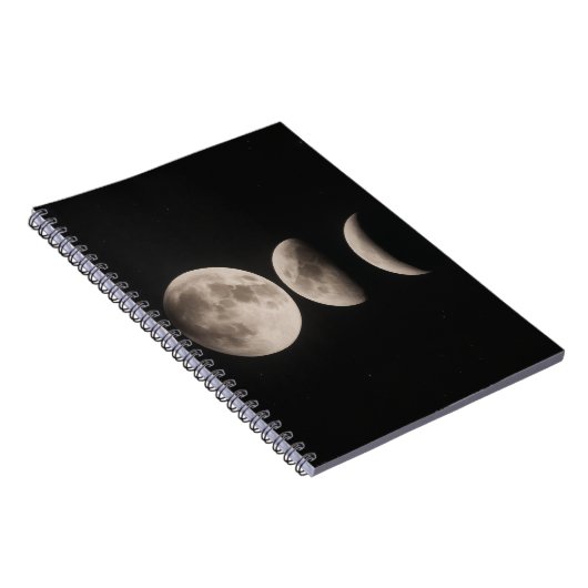 Minimalist Moon Phases Night Notebook ノートブック (右側)