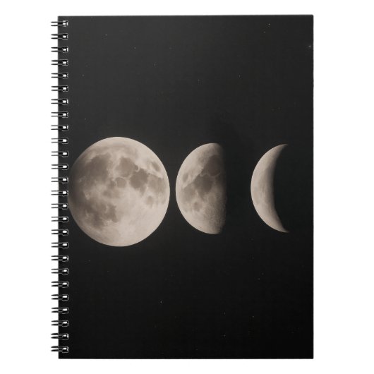 Minimalist Moon Phases Night Notebook ノートブック (正面)