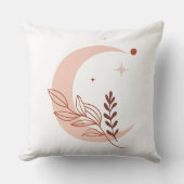 Minimalist Moon & Stars Throw Pillow クッション (正面)