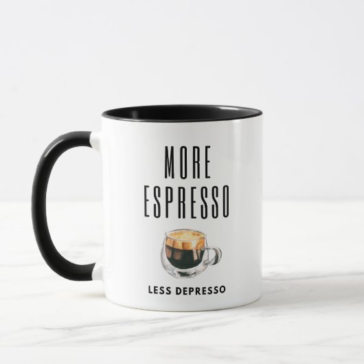 Minimalist More Espresso Funny Aesthetic Coffee マグカップ (左)