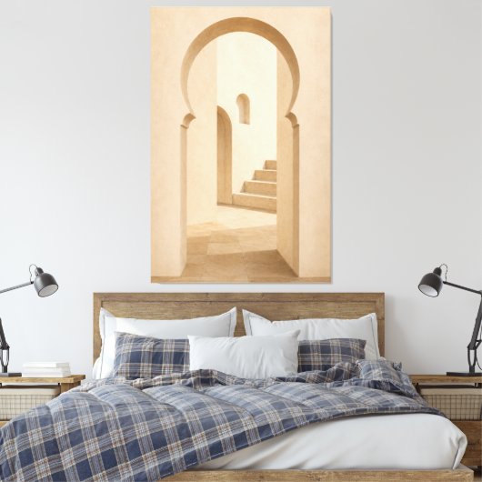 Minimalist Moroccan Arch Canvas Print キャンバスプリント (インサイチュ (寝室))