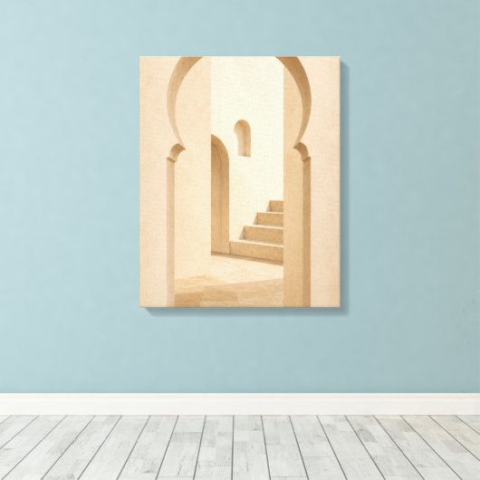 Minimalist Moroccan Arch Canvas Print キャンバスプリント (インサイチュ (ウッドフロア))