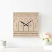 Minimalist Moroccan Arch Wall Clock スクエア壁時計 (ホーム)
