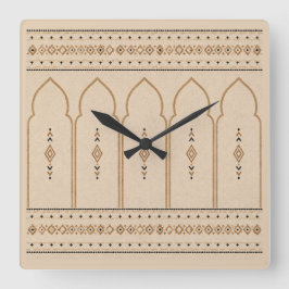 Minimalist Moroccan Arch Wall Clock スクエア壁時計
