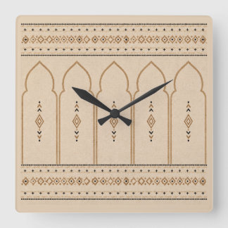 Minimalist Moroccan Arch Wall Clock スクエア壁時計