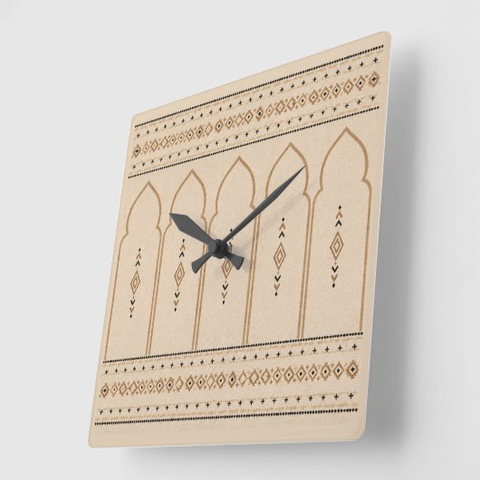 Minimalist Moroccan Arch Wall Clock スクエア壁時計 (傾斜)