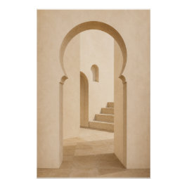 Minimalist Moroccan Archway Wall Art Poster  ポスター