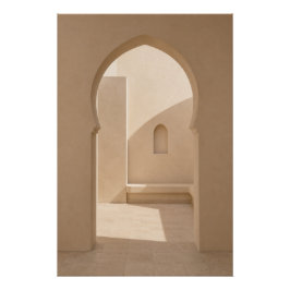 Minimalist Moroccan Patio Wall Art Poster ポスター