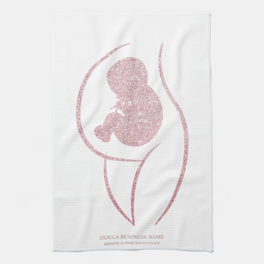 Minimalist Mother and Baby Silhouette キッチンタオル (縦)
