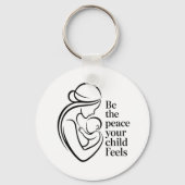 Minimalist Mother Baby Line Art Quote キーホルダー (裏面)