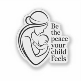 Minimalist Mother Baby Line Art Quote シール