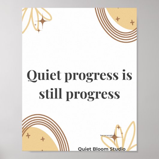 Minimalist Motivation Quote ポスター (正面)