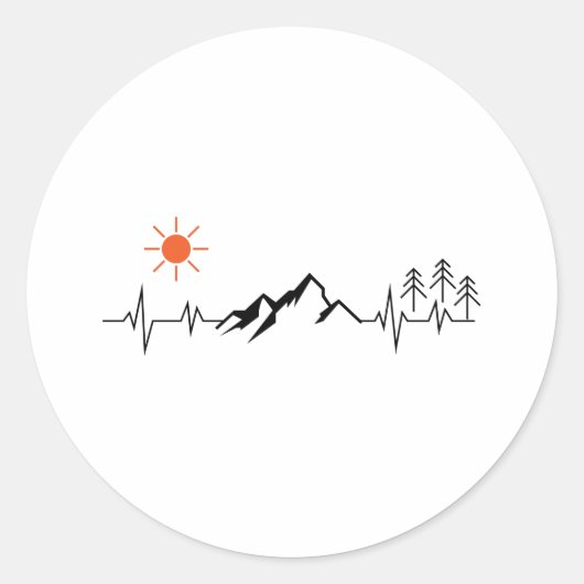 minimalist mountain ラウンドシール (正面)