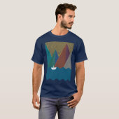 Minimalist mountain and waves tシャツ (正面フル)