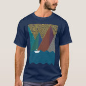 Minimalist mountain and waves tシャツ (正面)