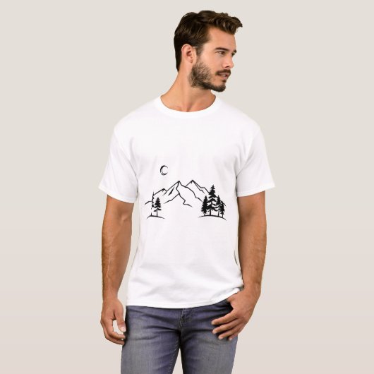 Minimalist Mountain Landscape T-Shirt Tシャツ (正面フル)
