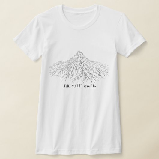 Minimalist Mountain Peak Sketch - The Summit Await Tシャツ (レイダウン)
