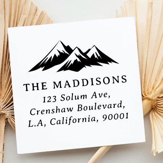 Minimalist Mountain Silhouette Return Address ラバースタンプ