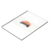 Minimalist Mountain Sunset - Retro Nature Art Desi ノートブック (左側)