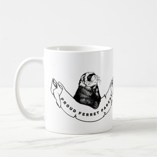 Minimalist mug for ferret enthusiasts コーヒーマグカップ (左)