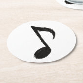 Minimalist Musical Note – Ink Brush Style on  ラウンドペーパーコースター (アングル)