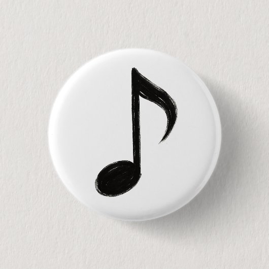 Minimalist Musical Note – Ink Brush Style on  缶バッジ (正面)