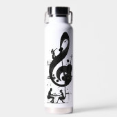 Minimalist Musical Treble Clef Art - Saxophone  ウォーターボトル (正面)