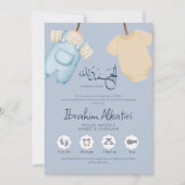 Minimalist Muslim Baby Boy Birth Announcement Card 案内状 (正面)