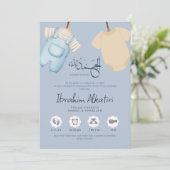 Minimalist Muslim Baby Boy Birth Announcement Card 案内状 (スタンド正面)