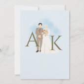 Minimalist Muslim Couple Islamiic Wedding Niikah 招待状 (裏面)